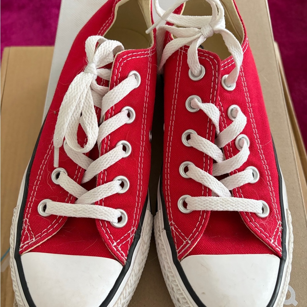 Vibrant Red Kids Sneakers